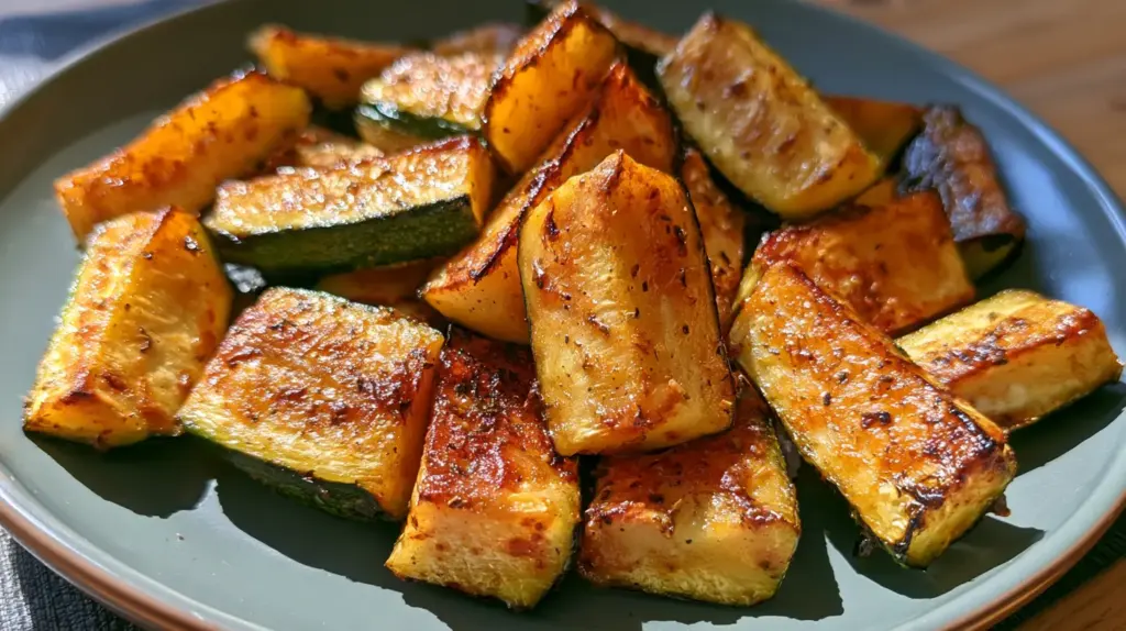 Courgette rôtie au four dorée