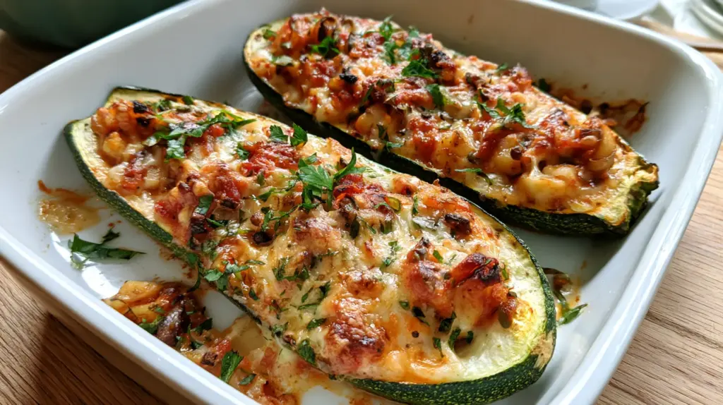 Courgettes farcies au four allégées