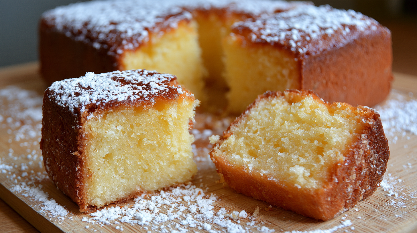 Gâteau au yaourt moelleux tranché