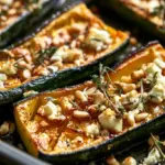 Courgettes rôties au four caramélisées à la feta
