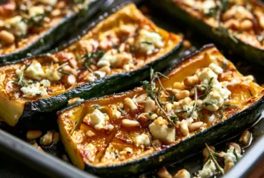 Courgettes rôties au four caramélisées à la feta