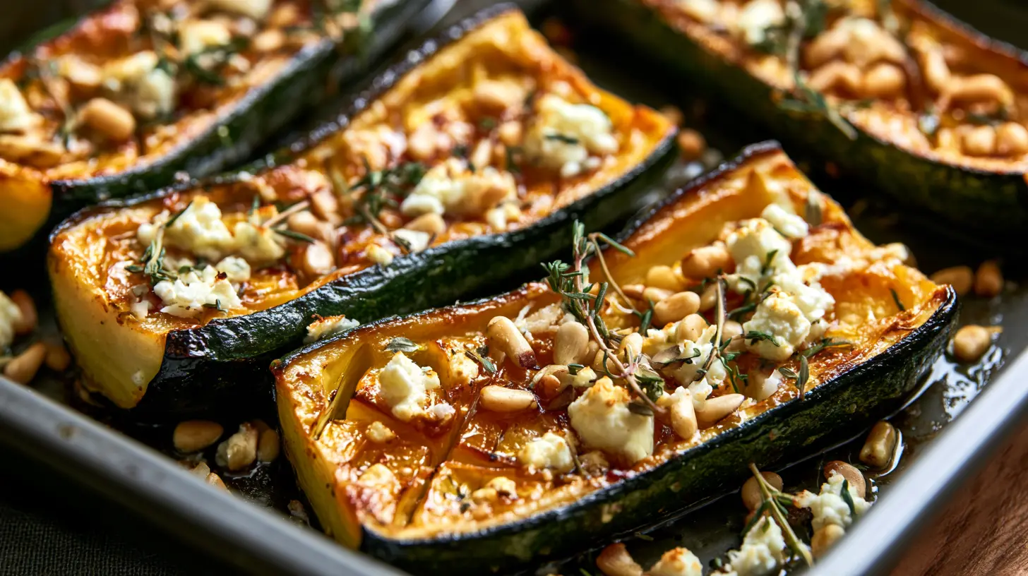 Courgettes rôties au four caramélisées à la feta