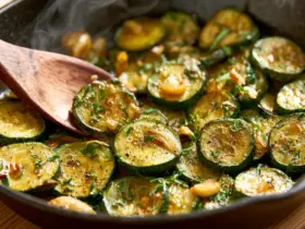 Courgettes à la poêle dorées à l'ail et aux herbes