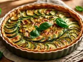 Tarte à la courgette ricotta et basilic en rosace