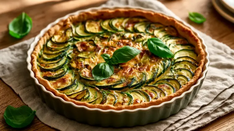 Tarte à la courgette ricotta et basilic en rosace