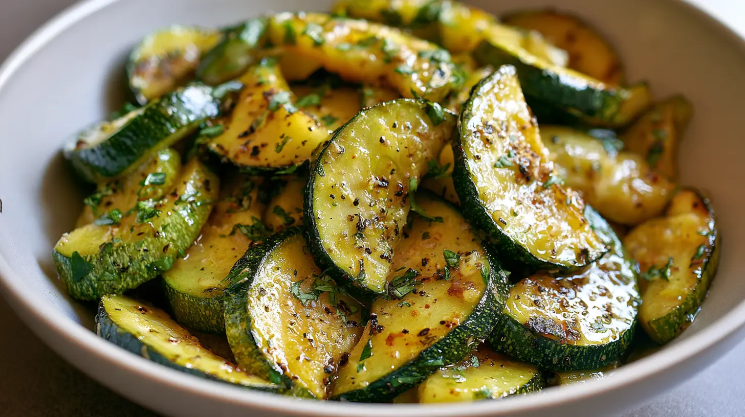 Recettes courgettes légères : poêlée de courgettes aux herbes