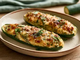 Courgettes farcies légères au four gratinées au parmesan