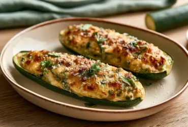 Courgettes farcies légères au four gratinées au parmesan