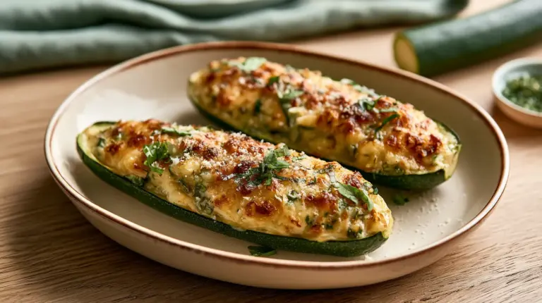 Courgettes farcies légères au four gratinées au parmesan