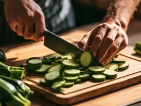 Comment préparer les courgettes : couper en rondelles