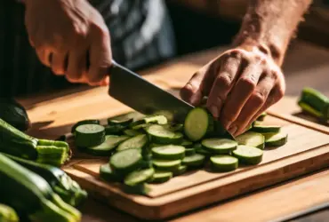 Comment préparer les courgettes : couper en rondelles