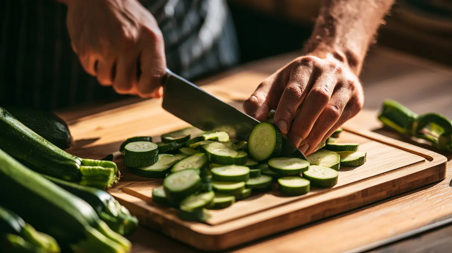 Comment préparer les courgettes : couper en rondelles