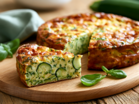 Flan de courgettes léger sans pâte tranché