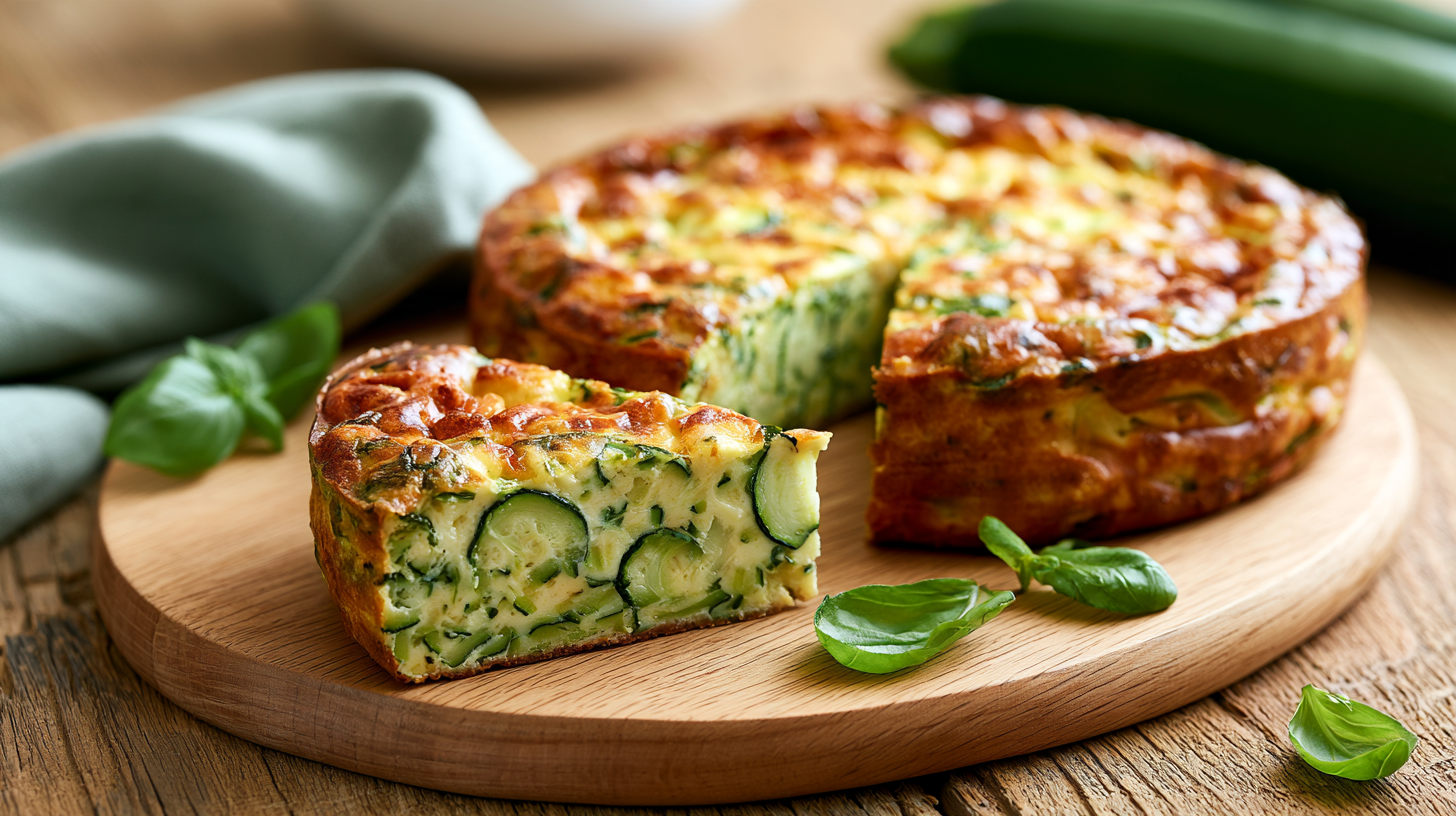 Flan de courgettes léger sans pâte tranché