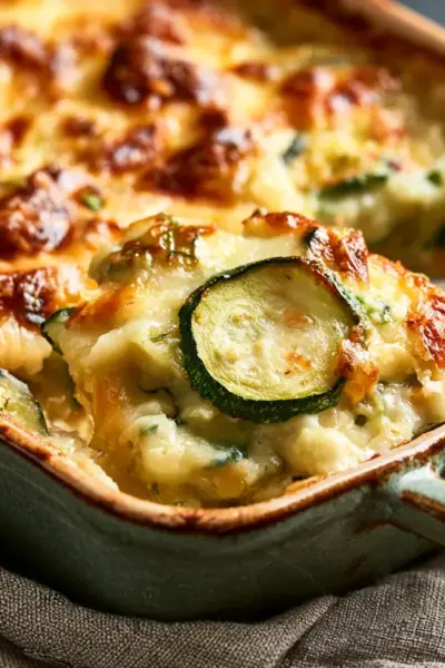 Gratin de courgettes léger doré au four
