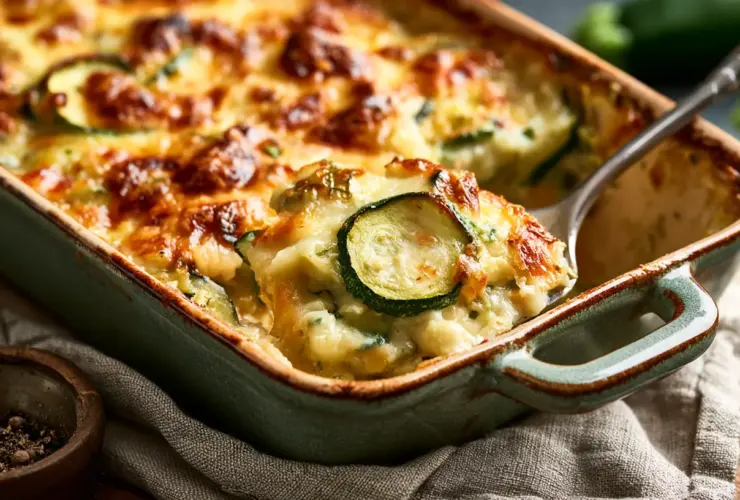 Gratin de courgettes léger doré au four