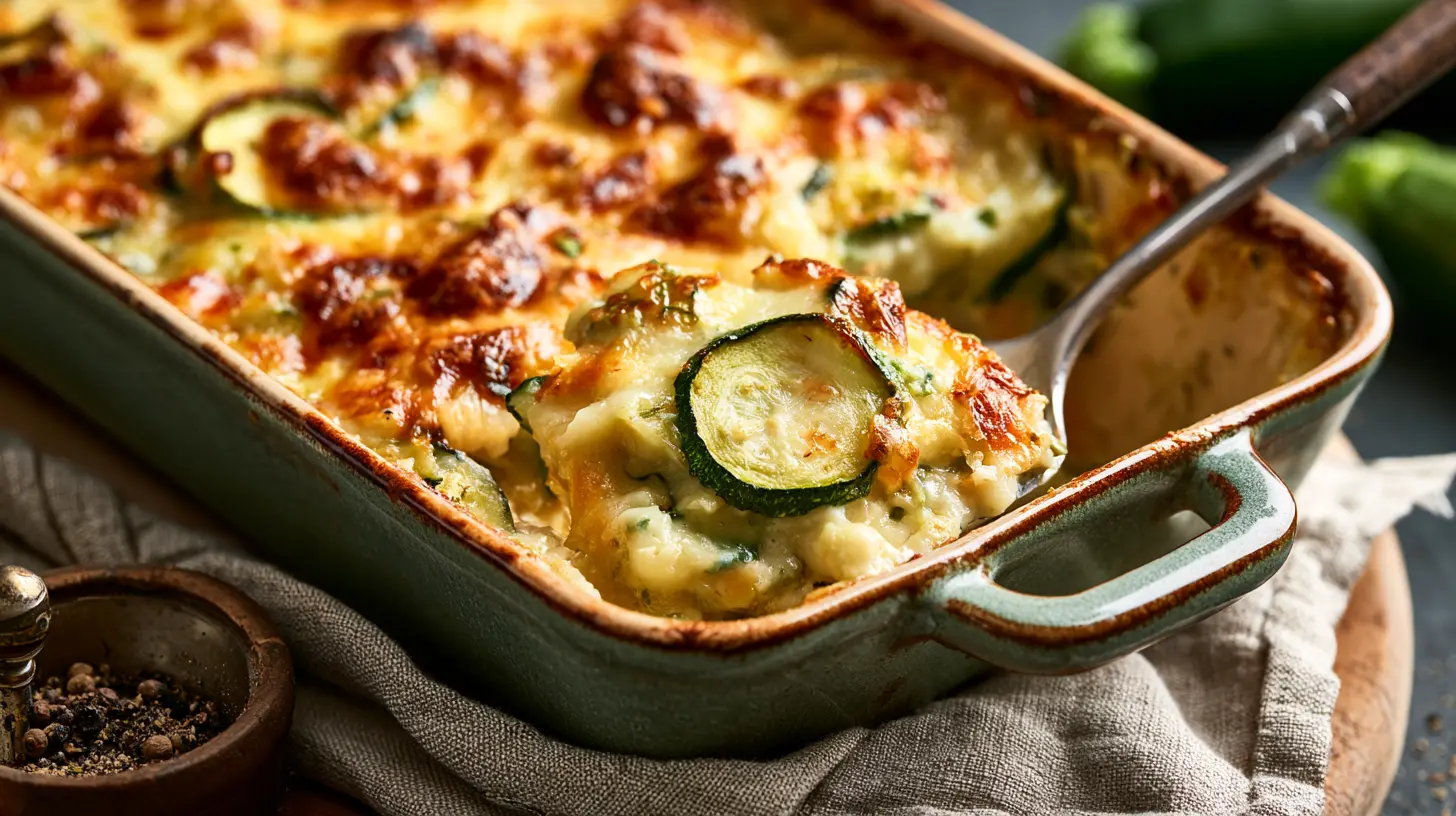 Gratin de courgettes léger doré au four