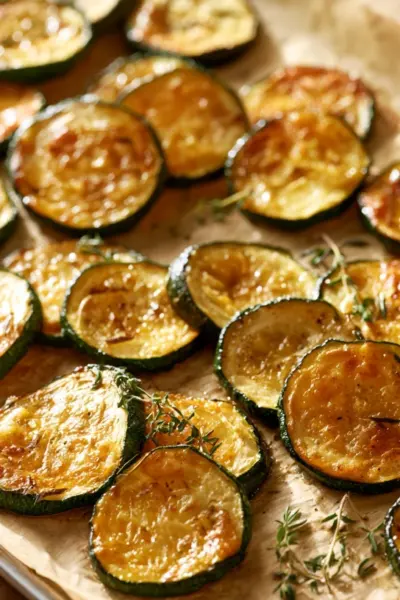 Courgettes au four rôties dorées sur plaque