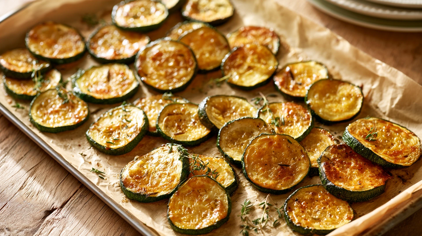 Courgettes au four rôties dorées sur plaque