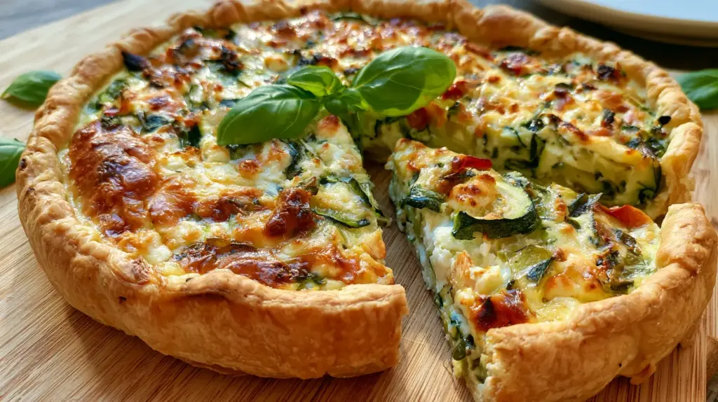 Tarte à la courgette ricotta et basilic