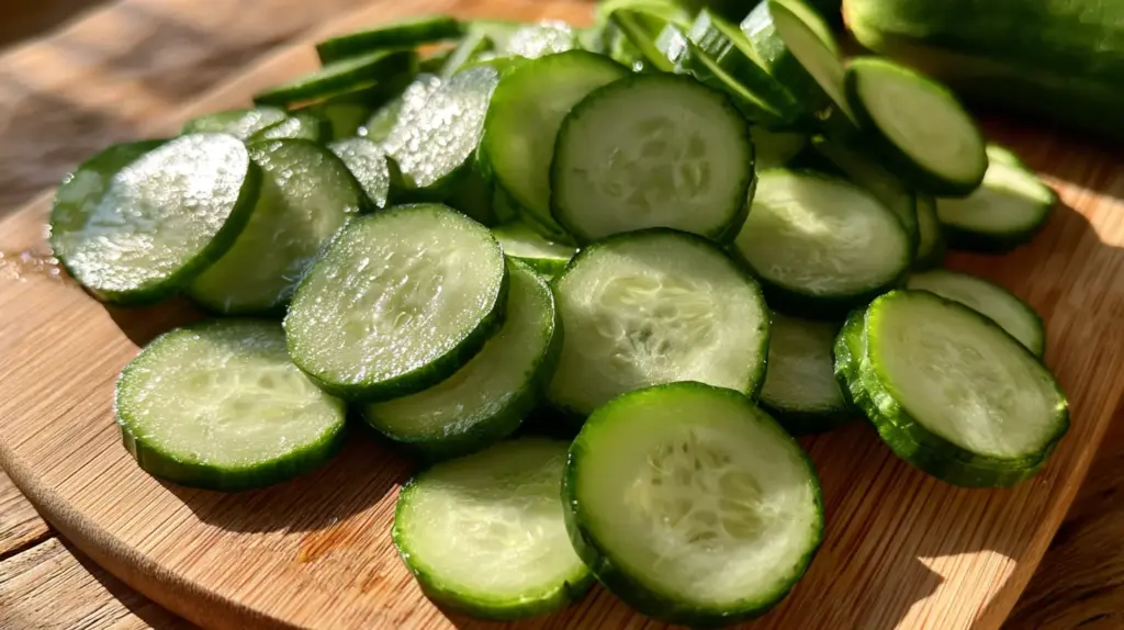 Rondelles de courgettes prêtes pour la poêle