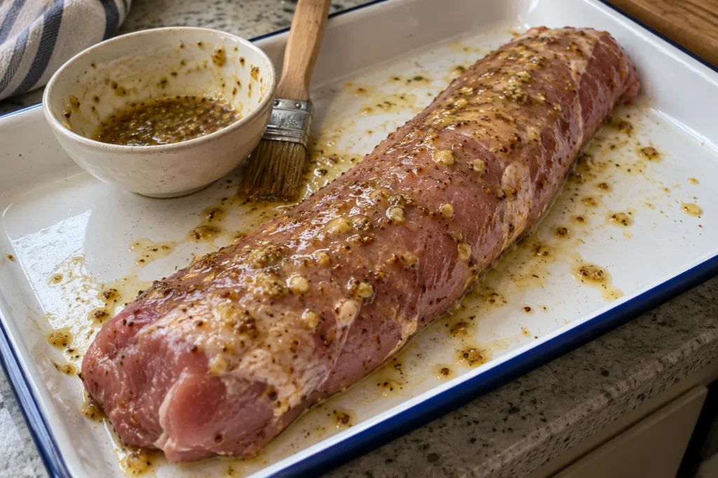 Filet mignon air fryer : filet mignon de porc cuit à l’Air Fryer, tranché en médaillons légèrement rosés