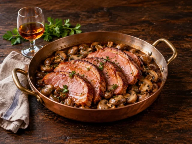 Jambon sauce madère aux champignons : la recette facile et rapide
