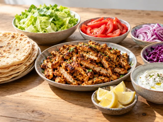 Galette kebab maison : le pain souple et le poulet mariné au four